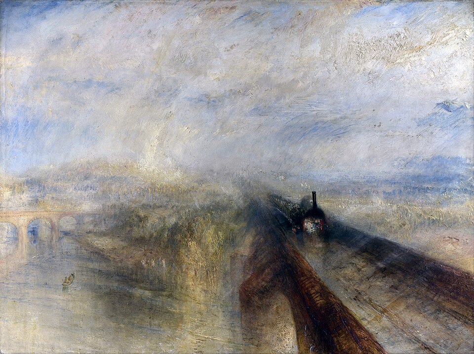 Turner's Rain, Steam and Speed, a train crossing a bridge straight through the storm