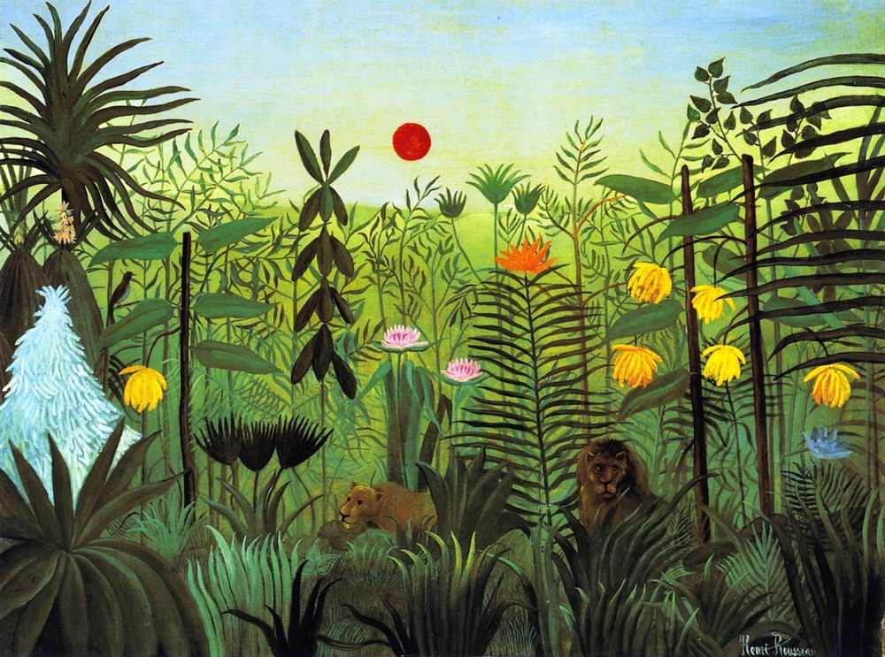 Henri Rousseau – Exotic Landscape with Lion and Lioness in Africa, 1910